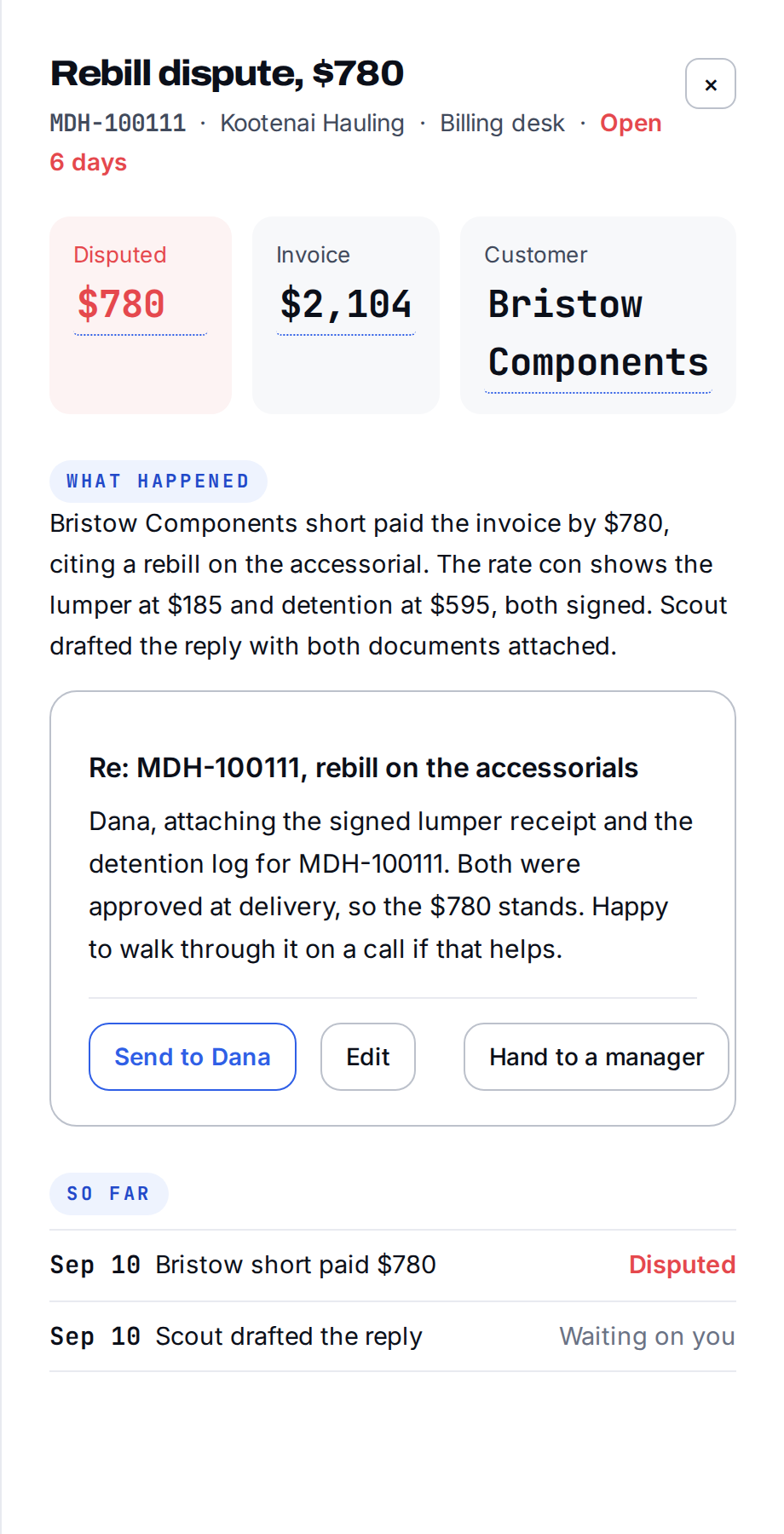 An exception raised before the scheduled check call, with what was already done